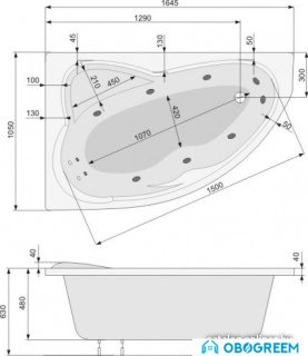 Ванна Poolspa Europa 165 x 105