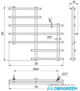 Полотенцесушитель Марио Сонет 72x73