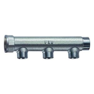 Коллектор FAR нерегулируемый проходной с трубной резьбой 1x1/2 с 3 контурами