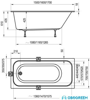 Ванна Ravak Chrome Slim 150x70 C721300000