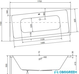 Ванна Besco Infinity L 170x110