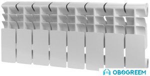 Алюминиевый радиатор Rommer Plus 200 (14 секций, с монтажным комплектом и кранами)