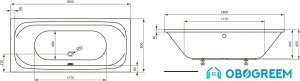 Ванна Ideal Standard Tip Plus Duobad 180x80 [K624301]