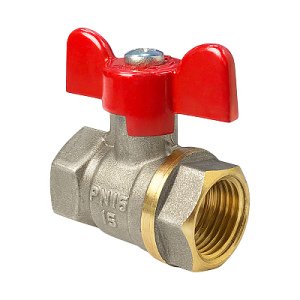 Кран шаровой Valfex VF.217.NB1.034 ВР/ВР, никелированный, ручка-бабочка, 3/4