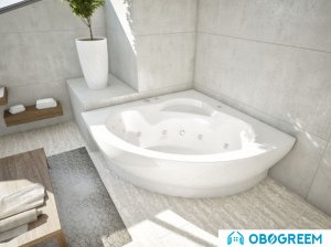 Ванна Aquatek Калипсо 146x146 (гидромассаж 4 плоских форсунки, экран)
