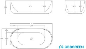 Ванна BelBagno BB401 150x80