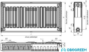 Стальной панельный радиатор Лидея ЛК 21-624 600x2400