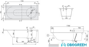 Ванна Villeroy & Boch Libra 170x75 UBQ170LIB2V-01