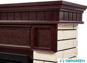 Портал Firelight Bricks 30 (камень бежевый/шпон темный дуб)
