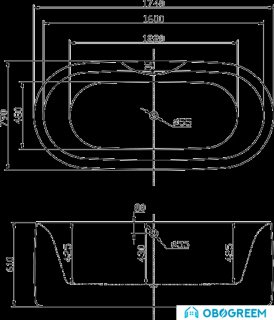 Ванна BelBagno BB16 174x79