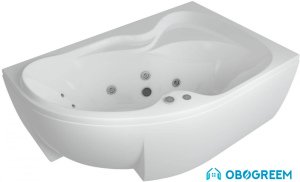 Ванна Aquatek Вега 170x105 с гидромассажем (левая, с экраном)