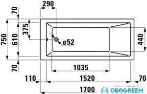 Ванна Laufen Pro 170x75 [231950]