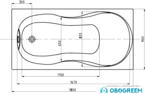 Ванна Aquatek Мартиника 180x90 (без гидромассажа)