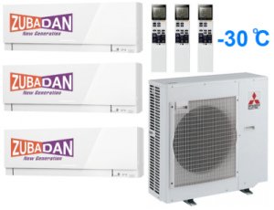 Тепловой насос Mitsubishi Electric MXZ-4E83VAHZ + 4 внутренних блока типа Design EF (25+25+25+25) (белый)