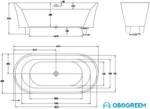 Ванна BelBagno BB40 170x80 Marine