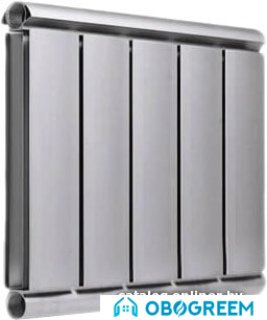 Алюминиевый радиатор Silver S 450 (10 секций, темное серебро муар)
