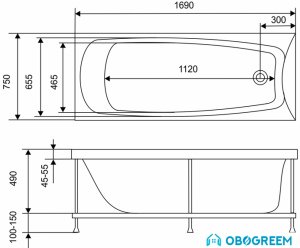 Ванна Eurolux Troya 170x75