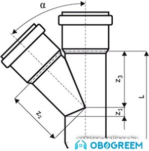 Фитинг Ostendorf тройник KGEA 160/110x45°