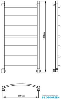 Полотенцесушитель Luxon R 100x50 (нижнее подключение)