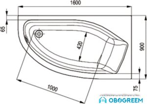Ванна Ideal Standard Active 160x90 R [K1848]