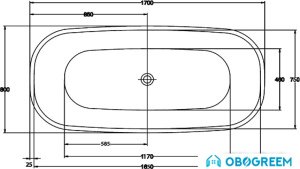 Ванна BelBagno BB41 170x80
