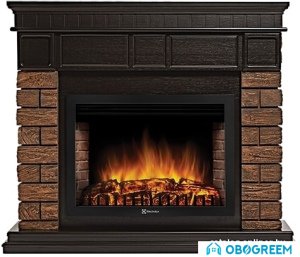 Портал Firelight Bricks Wood 30 (камень темный, шпон венге)