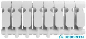 Алюминиевый радиатор Rommer Plus 200 (12 секций, с монтажным комплектом и кранами)