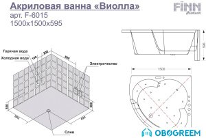 Ванна Fiinn Виола 150х150 A-6015