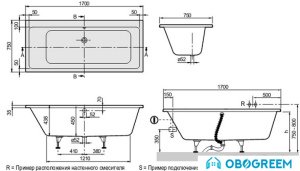Ванна Villeroy & Boch Subway 170x75 [UBA170SUB2V-01]
