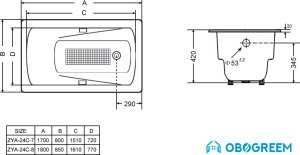 Ванна Goldman Art 180x85 [ZYA-24C-8]