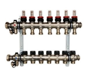 OVENTROP  Группа коллекторная Oventrop "Multidis SF 7" со встроенными ротаметрами на 7 контуров