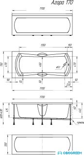 Ванна 1Марка Agora 170x75