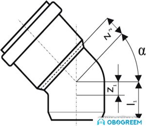 Фитинг Ostendorf отвод KGB 110x45°