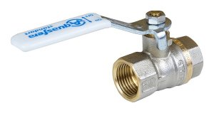 Кран шаровой латунь никель 1101 Standard Ду 15 Ру40 ВР полнопроходной рычаг Aquasfera 1101-01