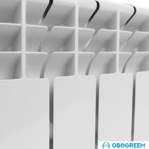Алюминиевый радиатор Rommer Plus 200 (12 секций, с монтажным комплектом и кранами)
