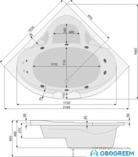 Ванна Poolspa Triangel 155 x 155