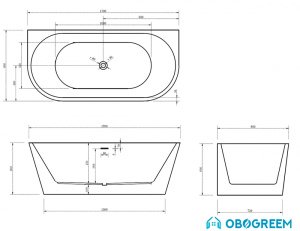 Ванна Abber AB9216-1.7DB 170x80