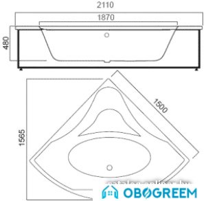 Ванна AM.PM W55A-150C150W-A 150x150