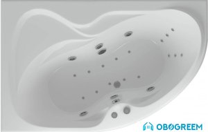 Ванна Aquatek Вега 170x105 с гидромассажем (левая, с экраном)