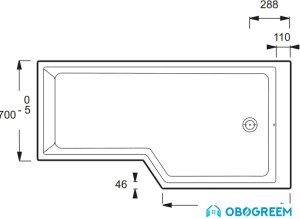 Ванна Jacob Delafon Bain-douche Neo 180x90R [CE6D004R]