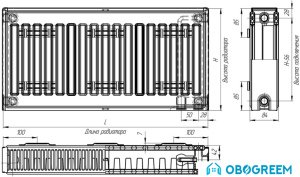 Стальной панельный радиатор Лидея ЛУ 21-326 300x2600