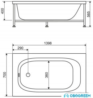 Ванна BelBagno BB101 140х70