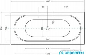 Ванна Besco Vitae 170х75