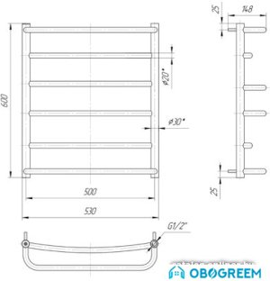 Полотенцесушитель Марио Люкс 60х53
