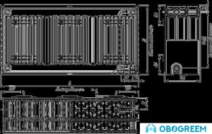 Стальной панельный радиатор Лидея ЛК 33-304 тип 33 300x400