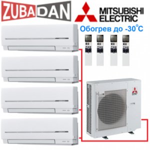 Тепловой насос Mitsubishi Electric MXZ-4E83VAHZ + 4 внутренних блока типа Standard SF (25+25+25+25)