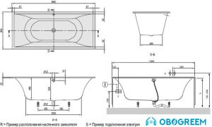 Ванна Villeroy & Boch La Belle 180x80 UBQ180LAB2V-01
