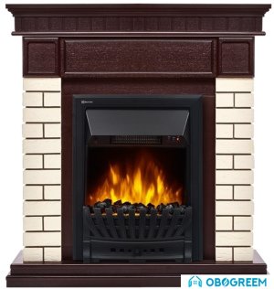 Портал Firelight Bricks Classic (камень бежевый/шпон темный дуб)