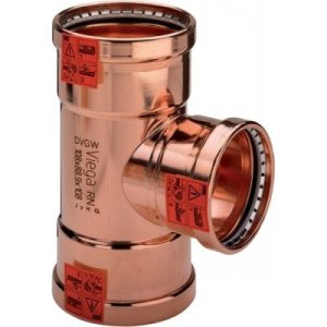 Тройник Viega d88,9х2"х88,9 под пресс, Profipress XL c SC-Contur, ВР, медь
