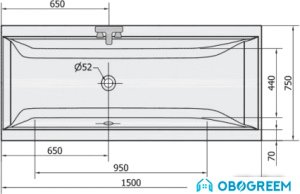 Ванна Alpen Cleo 150x75